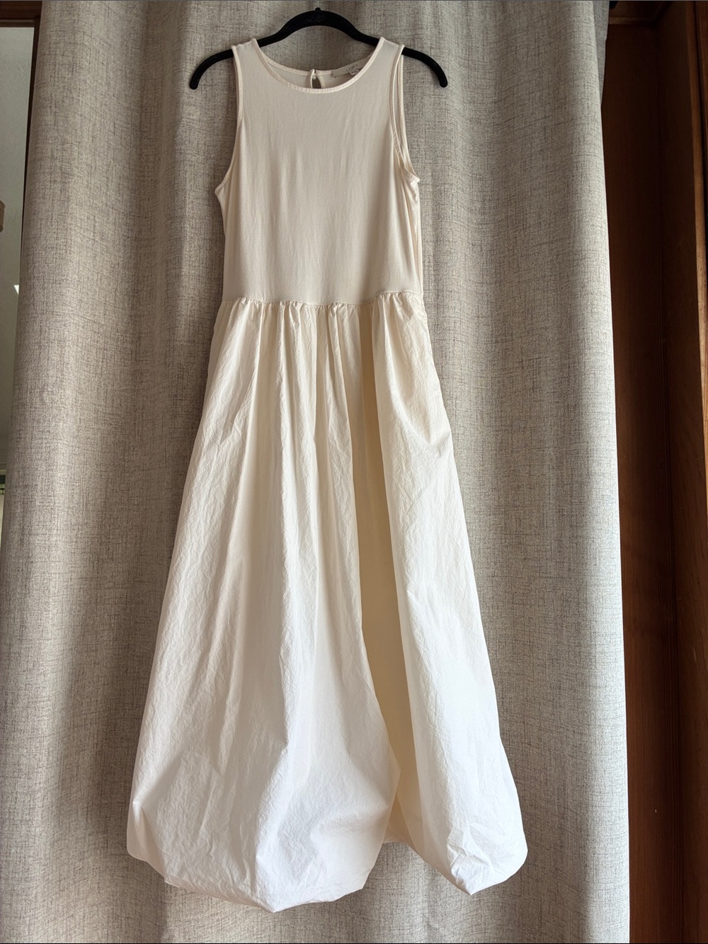LOFT Poplin Bubble Midi Dress